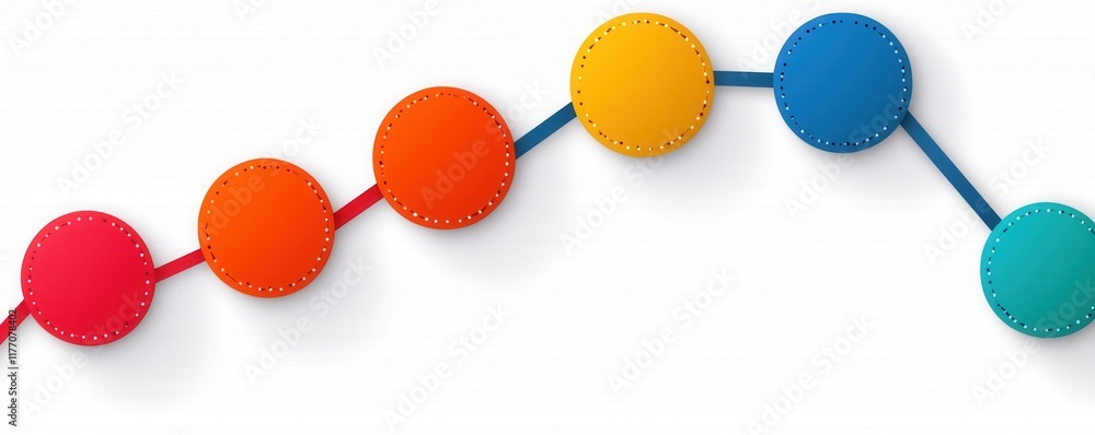 Aufkleber colorful circular process diagram steps flowchart infographic design element