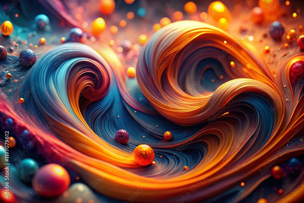 Poster abstract generative ai color palette with bokeh, vibrant hues, digital art background