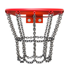 Basketball hoop with chains isolated on transparent background - 3d PNG illustration  © mipan