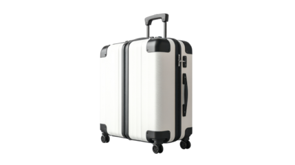White suitcase for travel isolated on white background 