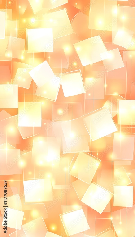 Poster beige and cream abstract background with grid pattern and bokeh effect, suitable for text overlay