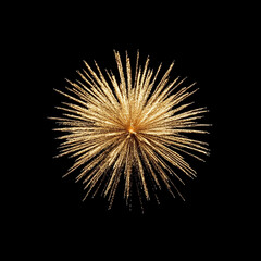Obraz premium Single Golden Sparkling Firework Against a Dark Black Background