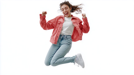 woman-jumping-mid-air-white-background-8k-clenched-fists-smiling-casual-clothing-studio-lighting-clean-shot