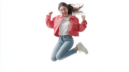 woman-jumping-mid-air-white-background-8k-clenched-fists-smiling-casual-clothing-studio-lighting-clean-shot