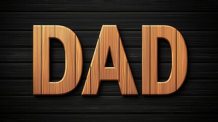 Wooden Dad Text on Dark Wood