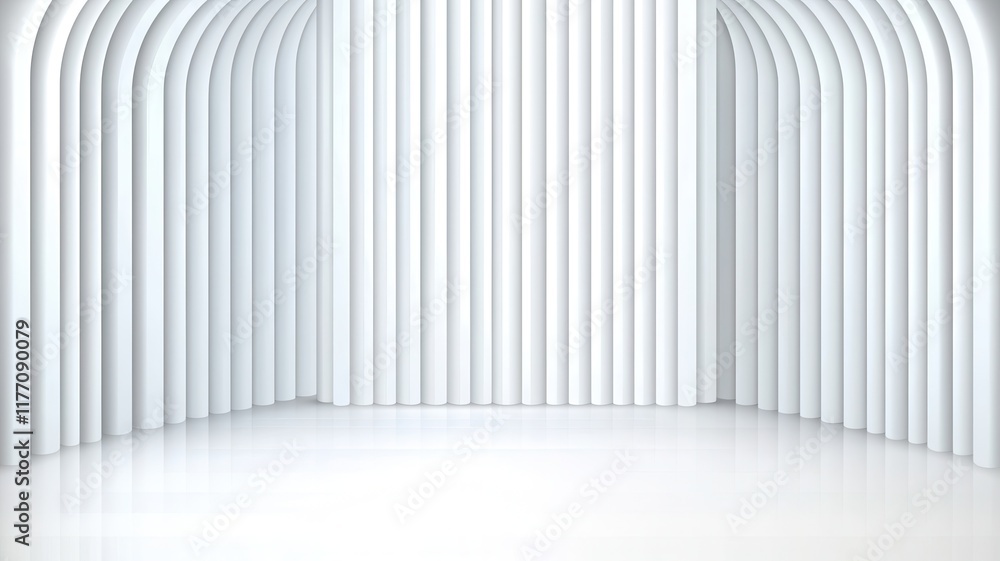 Poster abstract white architectural background modern curved lines clean minimalist design empty stage