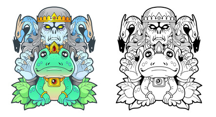 Fairytale princess frog, illustration design
