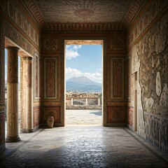 Fototapeta premium Interior of a Roman house in Pompeii