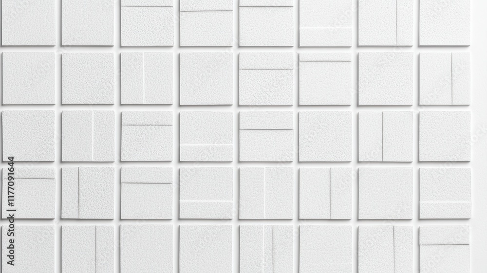 Aufkleber abstract white square tile pattern background texture modern minimalist geometric design