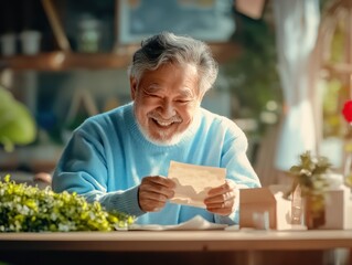 Celebrate father's love with heartfelt cards and gifts A father surrounded by vibrant tokens of affection, a joyful scene capturing his dedication and love with vibrant energy Explore images of