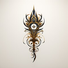 abstract line tattoo illustration on white background