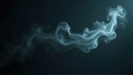 Blue smoke swirling on a black background, Generative Ai