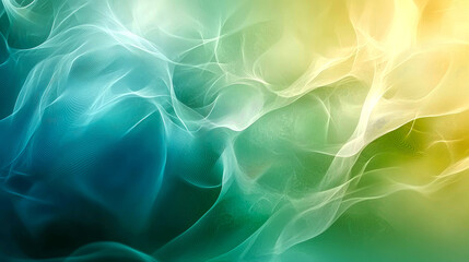 Fototapeta premium Abstract Green and Teal Flowing Waves Background: Serene, Calm, and Peaceful Digital Art