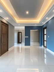 Obraz premium Modern Blue-Accented Home Interior