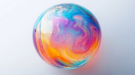 Abstract Colorful Sphere: A Symphony of Swirls and Hues