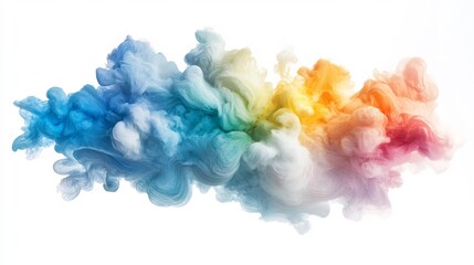 Abstract Rainbow Ink Cloud Swirl in Water