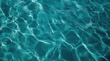 Obraz premium Teal water surface with light reflections.