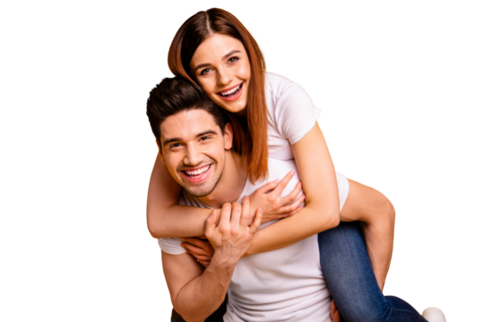 Close-up portrait of his he her she two nice attractive cheerful cheery optimistic people wife husband having fun spare free time isolated over vivid shine bright yellow background - Powered by Adobe