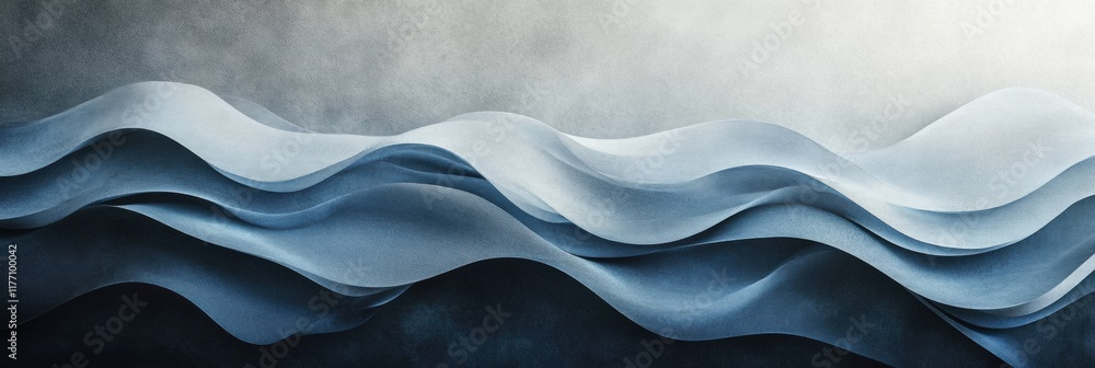 Aufkleber abstract waves display dynamic heights and smooth curves in a calm and serene atmosphere. generative