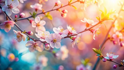 Fototapeta premium Abstract Spring Bloom: Pastel Colors & Soft Focus Macro Photography