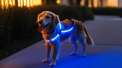 Pet leash with integrated led lights for night walks