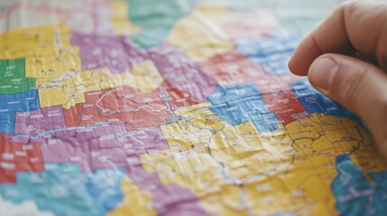 Naklejka premium Planning a Journey: A Colorful Map