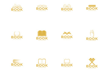 Set of Book Education logo vector icon