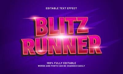 blitz runner editable text effects with a sport and fast theme