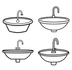 Sink icon silhouette design template  vector