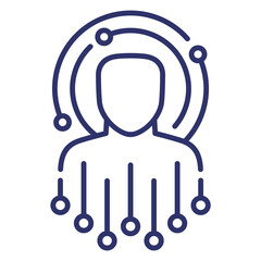 Artificial intelligence, machine learning and AI line icon