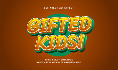 gifted kids editable text effects with a kids and happy theme