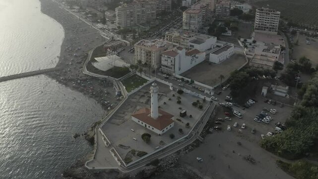 Torrox Lighthouse seen from a drone - Malaga Spain
