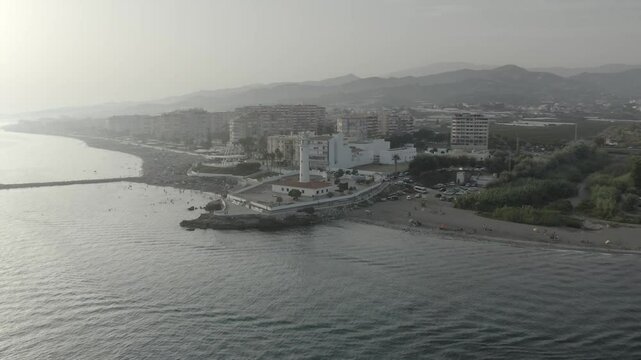Torrox Lighthouse seen from a drone - Malaga Spain