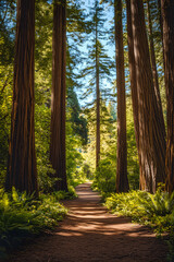 Tranquil Forest Path: A Serene Handmade Woodland Scene Inviting Exploration and Peace