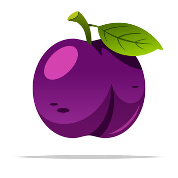 recommend clip art: Cartoon plum fruit vector isolated illustration