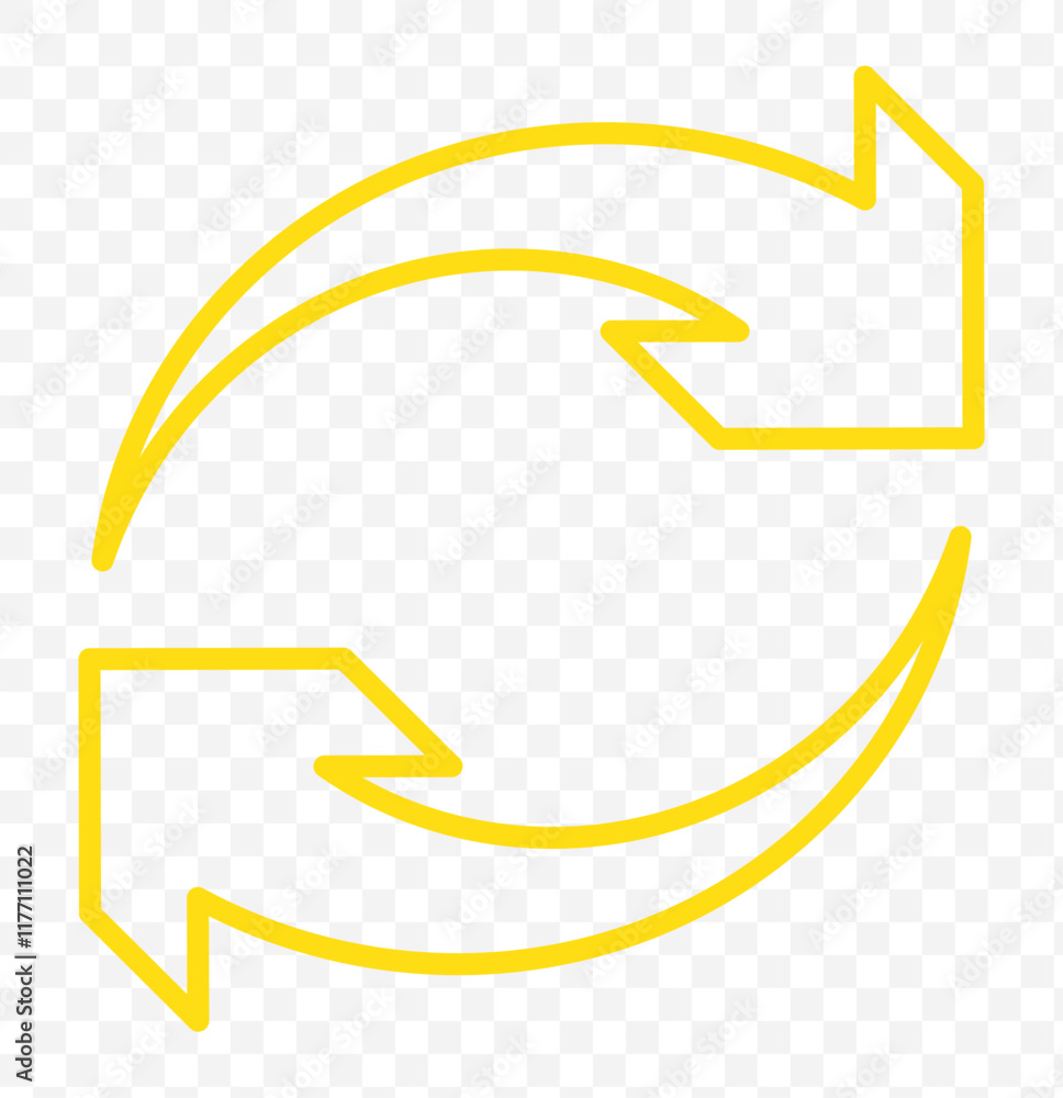 Poster refresh icon set. arrow rotation circle. sync repeat and reload arrow icon. green recycling, recycle