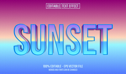sunset editable text effect