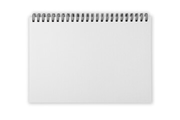 Blank notebook with ring spine isolated on transparent background