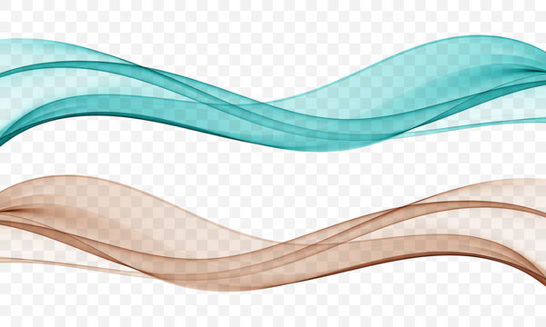Abstract transparent wave, design element, set of two waves.