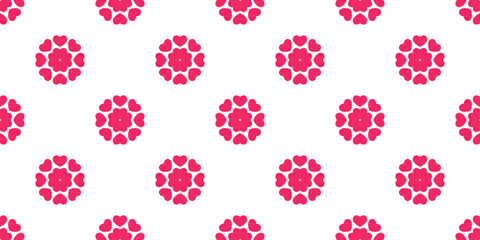 heart valentine seamless pattern flower polka dot vector cartoon doodle gift wrapping paper retro tile background repeat wallpaper illustration design isolated