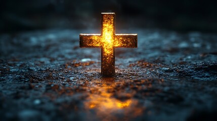 Golden antique cross with vintage-inspired detailing and finely crafted intricate patterns