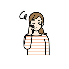 hay fever Clip art of woman with itchy eyes.

