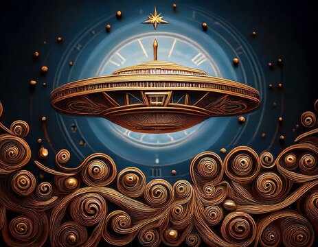 Alien themed images. Alien, ufo, flying disk, flying eye, robot, spaceship, technology. With artificial intelligence software.