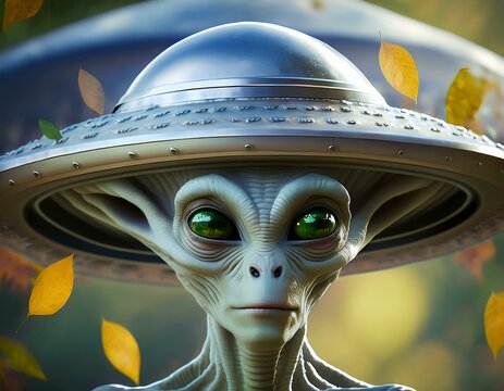 Alien themed images. Alien, ufo, flying disk, flying eye, robot, spaceship, technology. With artificial intelligence software.