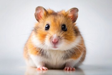 Adorable Hamster on White Background - Perfect for Copy Space