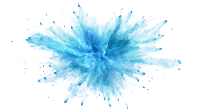 Dynamic Aqua Burst Explosion, isolated on transparent background