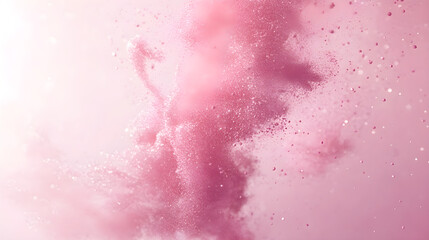 Fototapeta premium Ethereal Swirls: A Dreamy Dance of Blush and Highlighter in Air