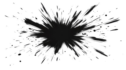 Dynamic Charcoal Burst Explosion, isolated on transparent background