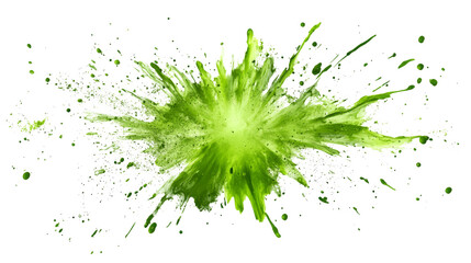 Dynamic Green Burst, isolated on transparent background
