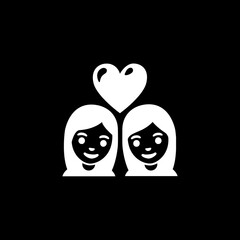Fototapeta premium Couple with Heart Icon 